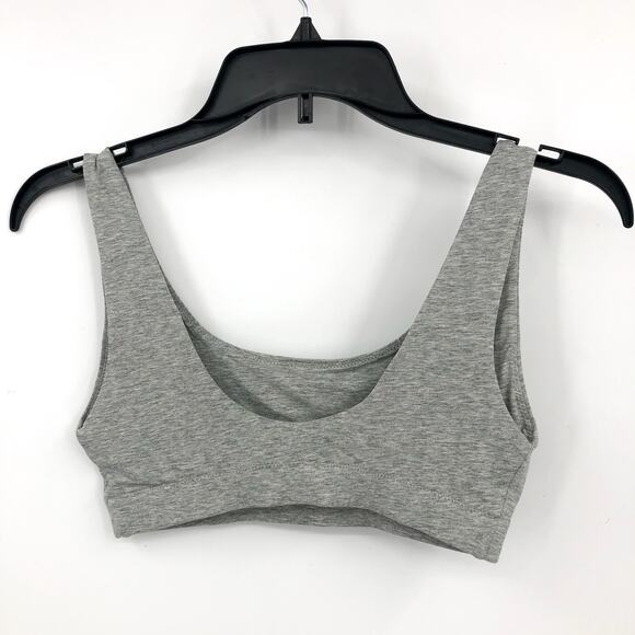 EVERLANE Women's Cotton Tank Bra XS Heather Grey Scoop Neck NWOT - Picture 5 of 7